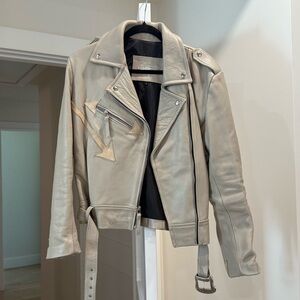 Western and & Co. Bone Womens Leather Biker Jacket